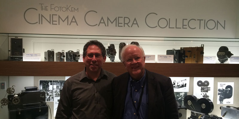 Larry Paul (L) with Doug Trumbull. Paul shares: “This was the date that Doug introduced me to Ang Lee at FotoKem. October 31, 2014.” Courtesy Larry Paul