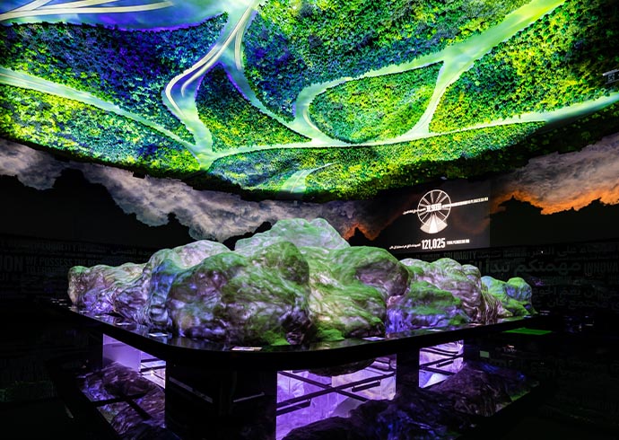 The visitor experience at Mission Possible culminates in The Garden of the Pledges, designed to depict an ‘upside-down garden.’