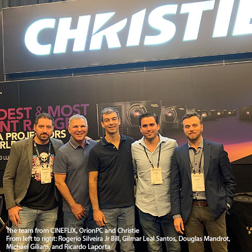 The team from CINEFLIX, OrionPC and Christie
