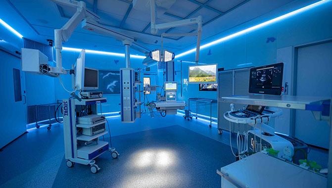 The installation used Christie ultra short throw projectors