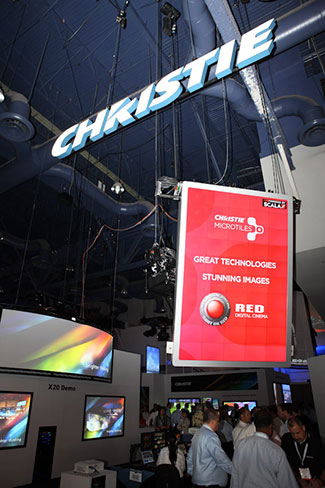 Trade show booth with Christie MicroTiles display