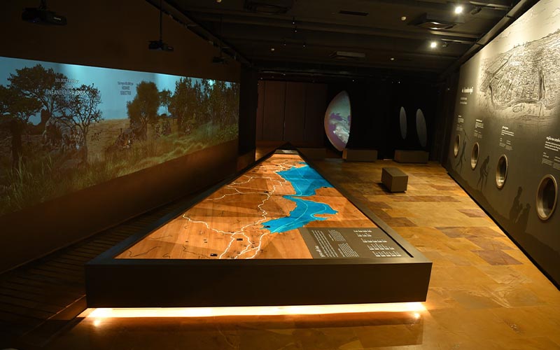 Smritivan Earthquake Museum exhibit projections