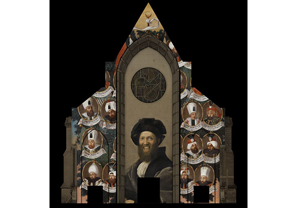 Ancient faces from the Rijksmuseum's collection provide a joyful sound and light show.